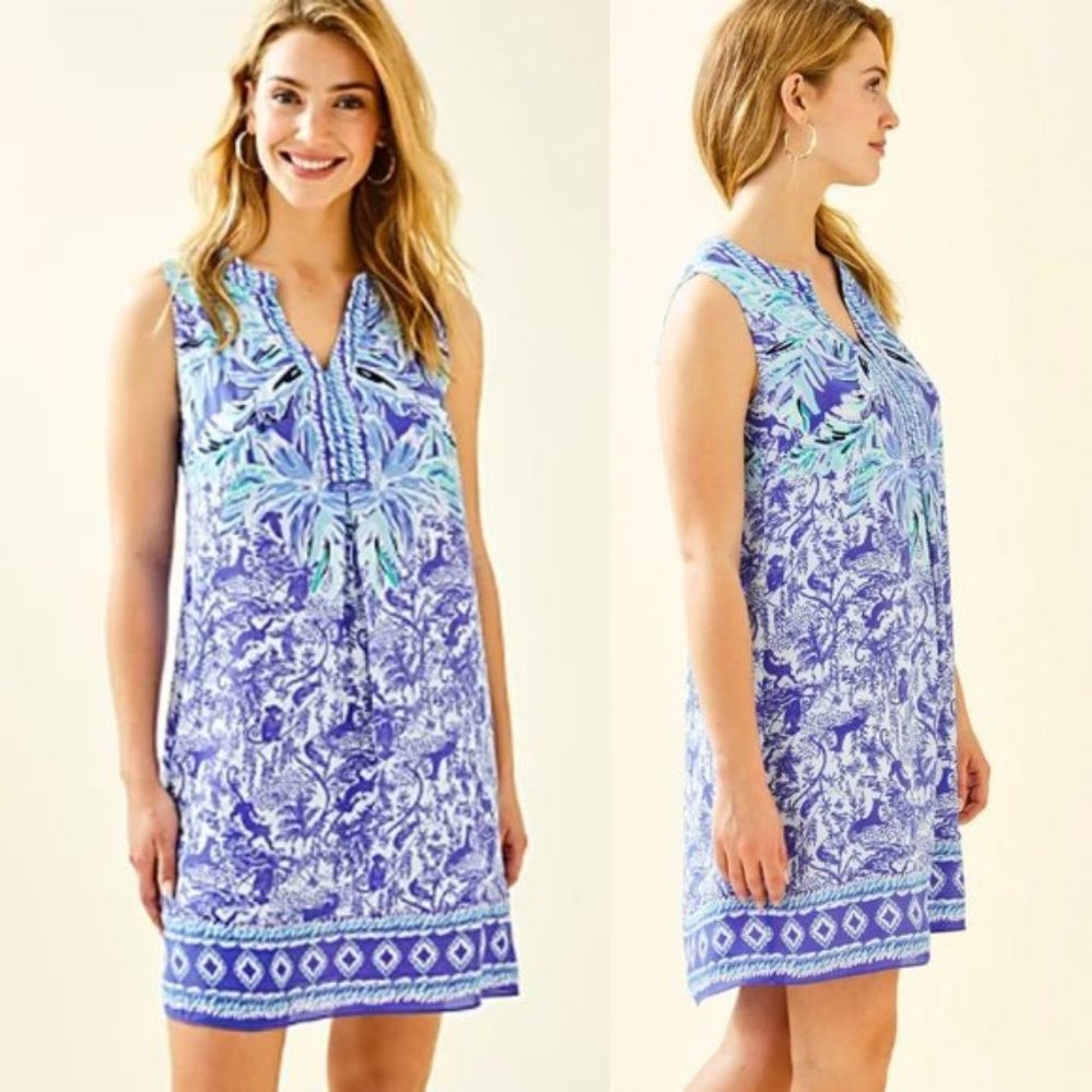 Lilly Pulitzer Sleeveless Evah Shift Dress in High Tide Navy